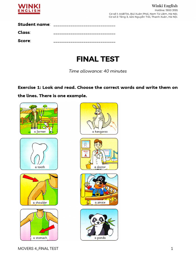 Movers 4 Final Test Pdf