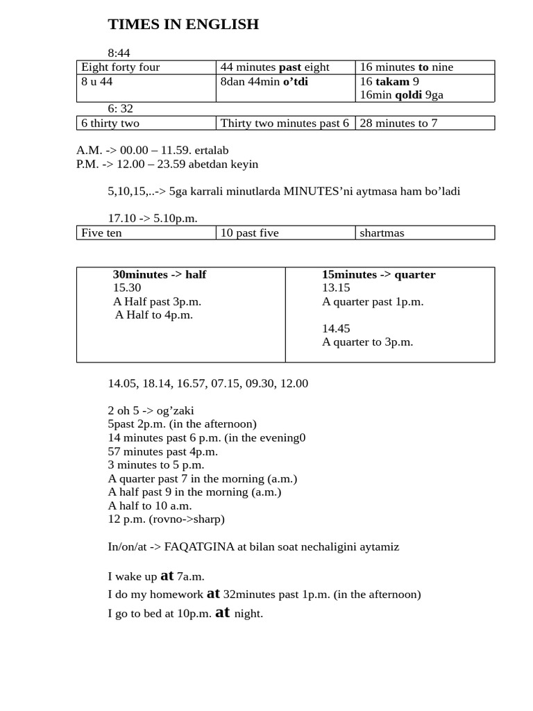 Times in English | PDF