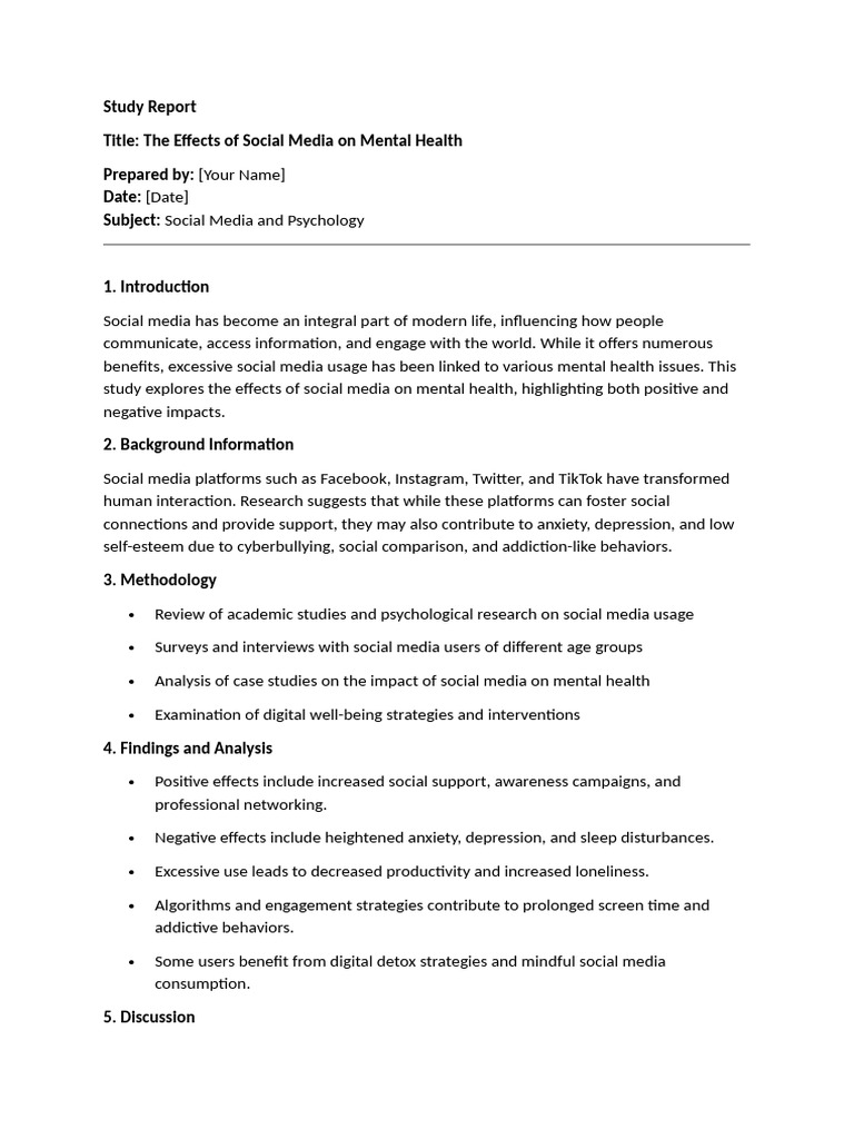Study Report | PDF | Social Media | Popular Culture & Media Studies