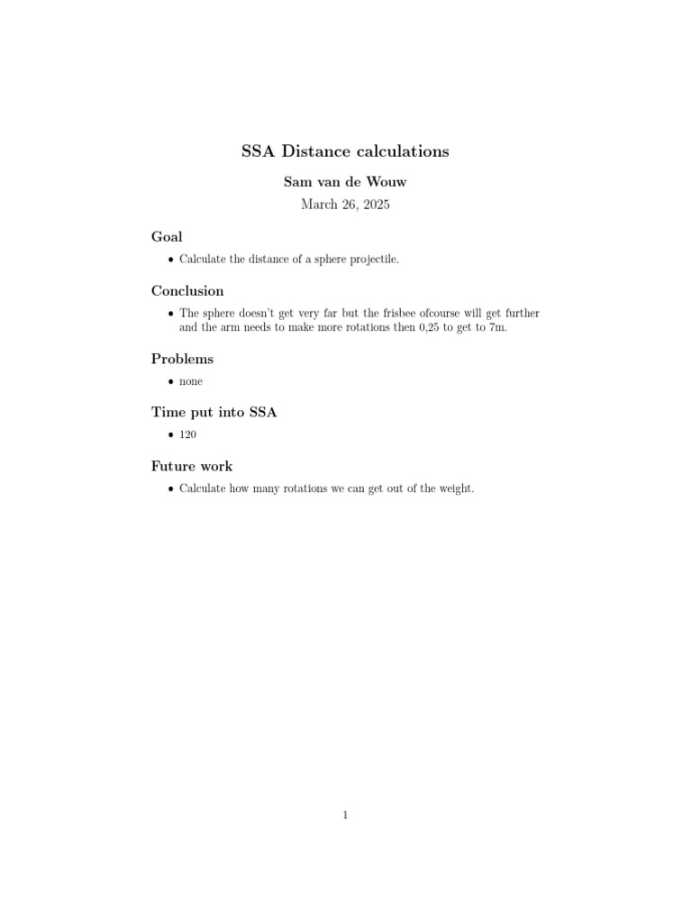 Sphere Projectile Distance Calculations | PDF