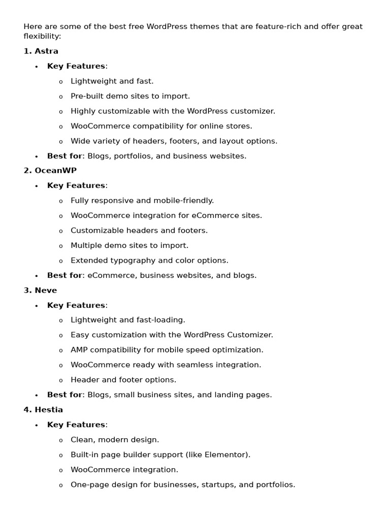 Top Free WordPress Themes 2020 | PDF | Word Press | Computing