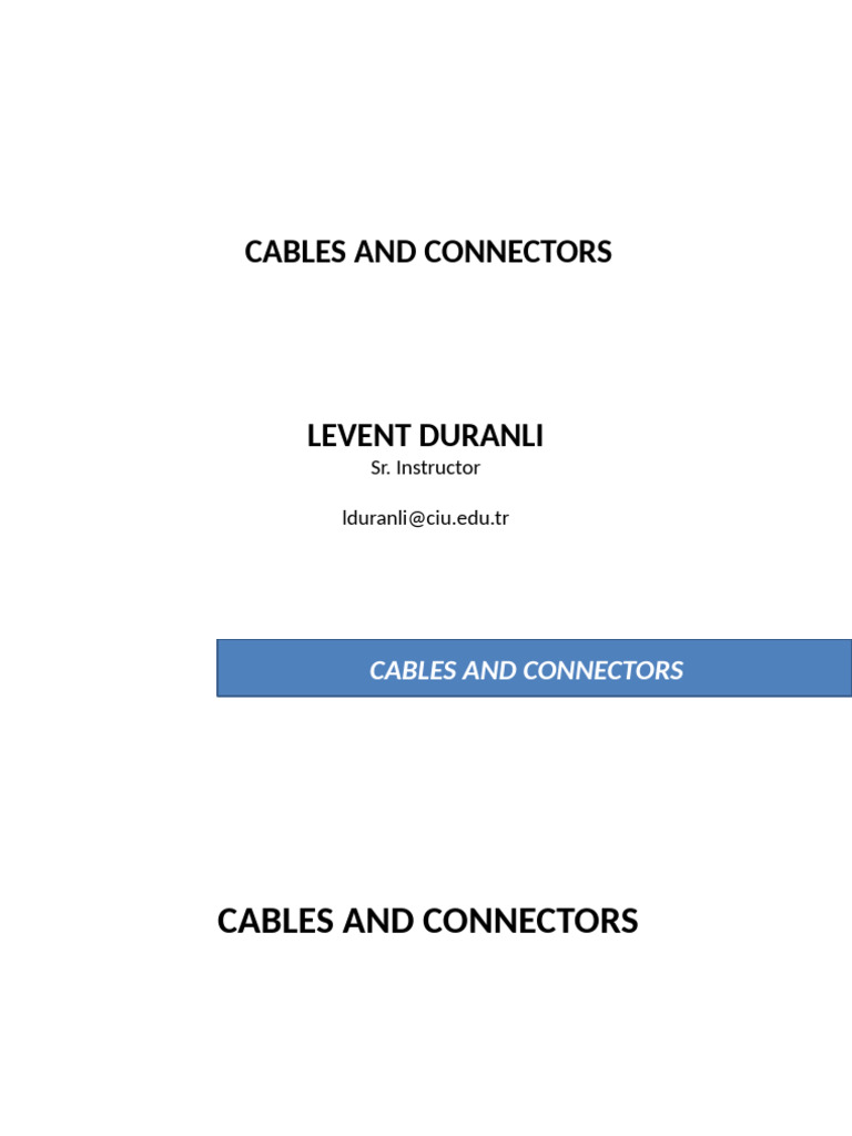 Audio-Video Cables and Connectors Guide | PDF | Electrical Connector ...