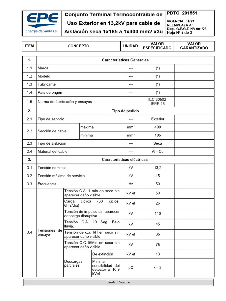 PDTG201551-Terminal Ext 13 2 KV 185-400 Alcu | PDF | Electricidad ...