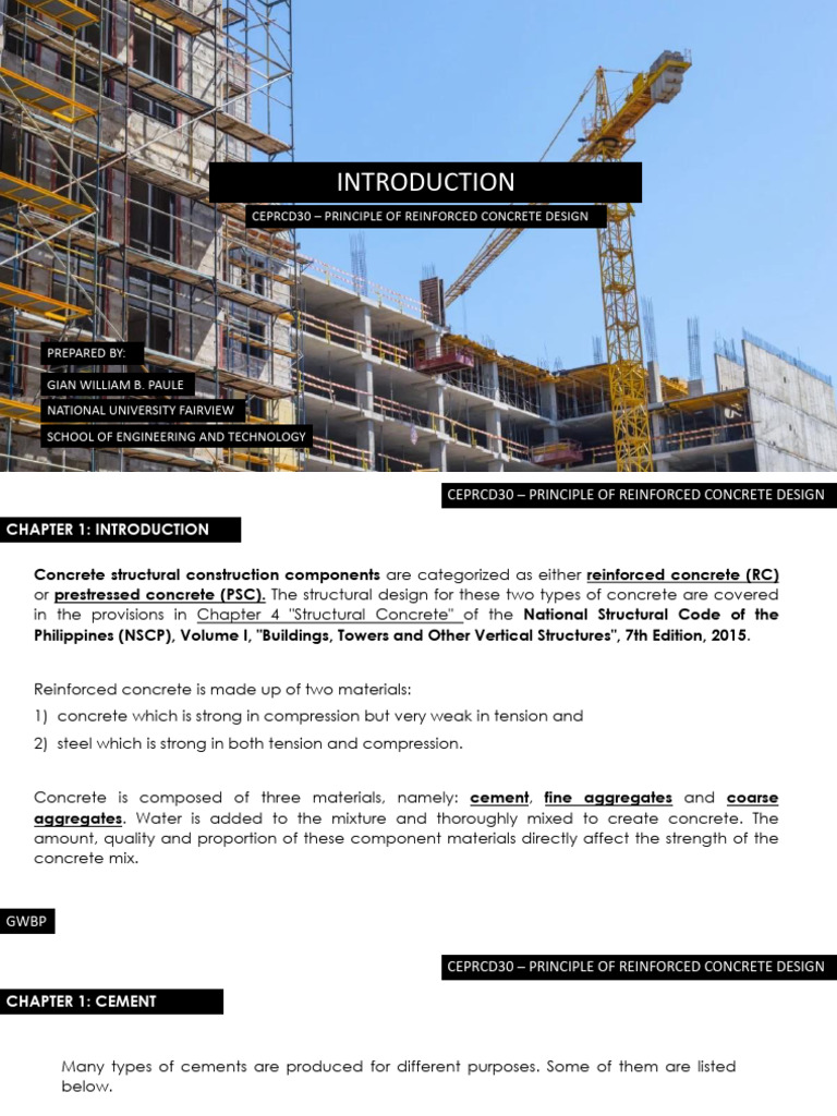 RCD - Chapter 1 | PDF | Concrete | Reinforced Concrete