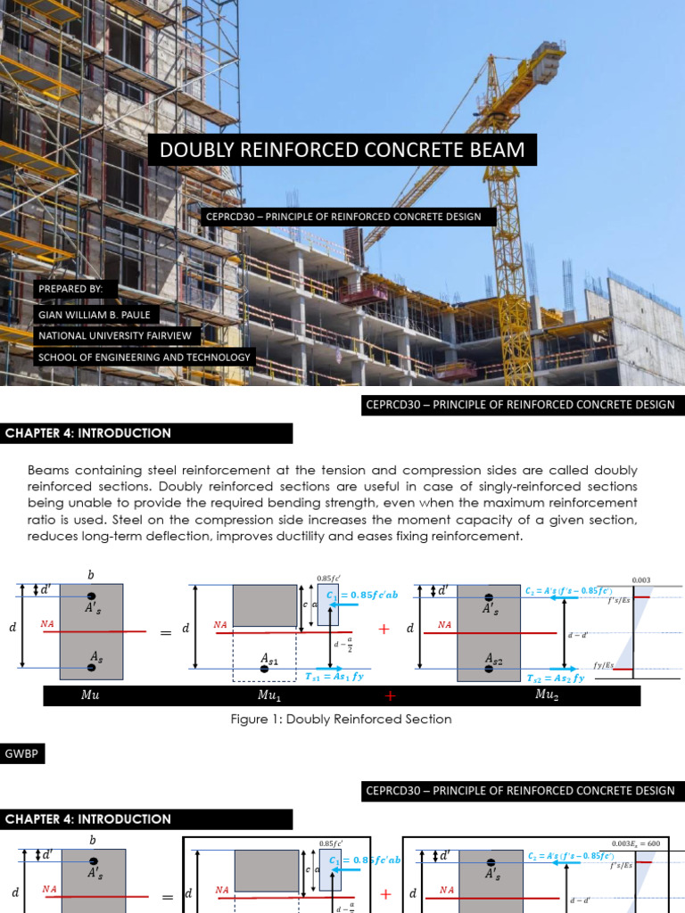 Design of Doubly Reinforced Beams | PDF | Reinforced Concrete | Beam ...