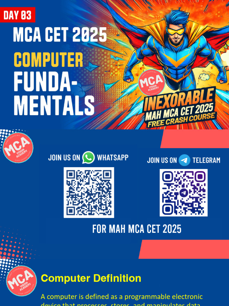 Computer Basics for MCA CET 2025 | PDF | Computer Data Storage | Random ...
