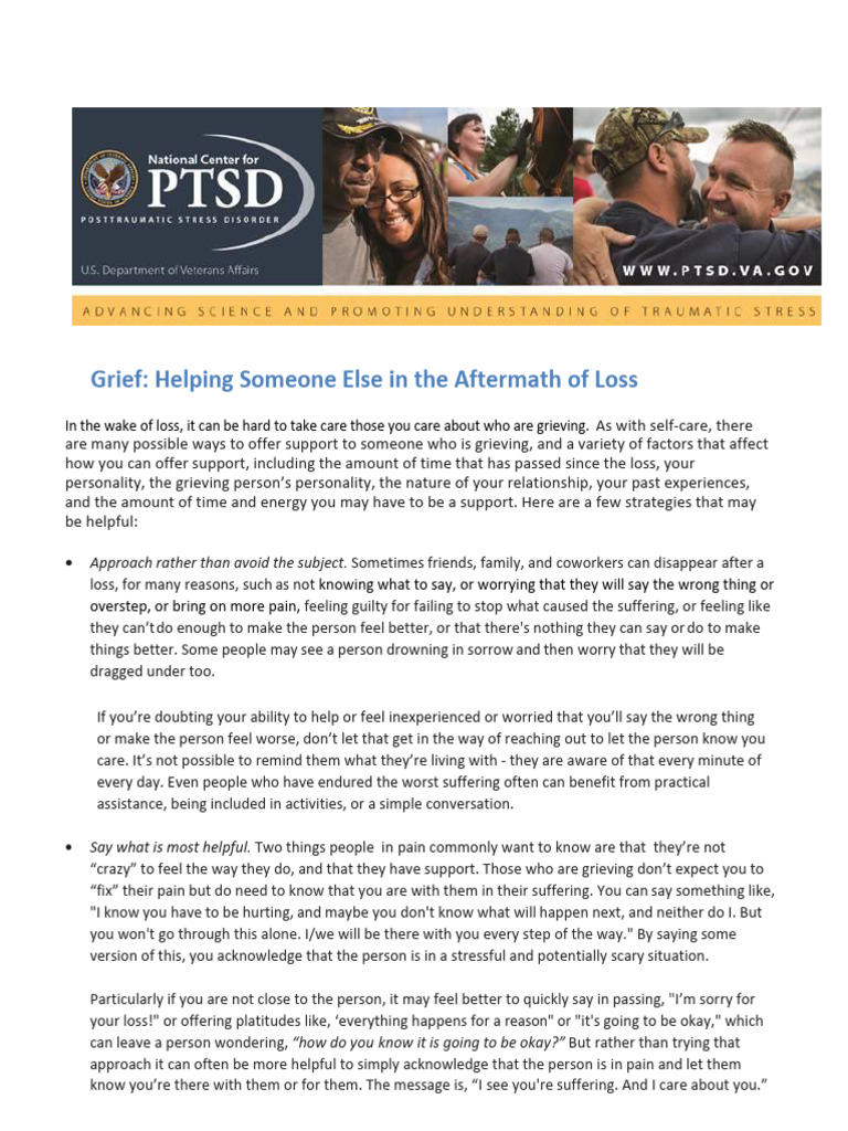 Grief Handout Helping Others | PDF | Grief | Emotions