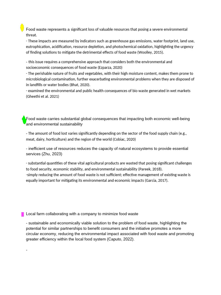 Impact of Food Waste on Environment & Economy | PDF | Waste ...