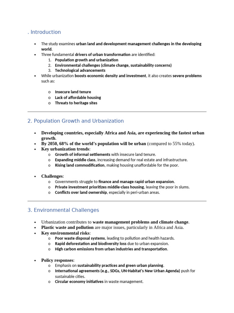 Urban Development Challenges in the Global South | PDF | Urbanization ...