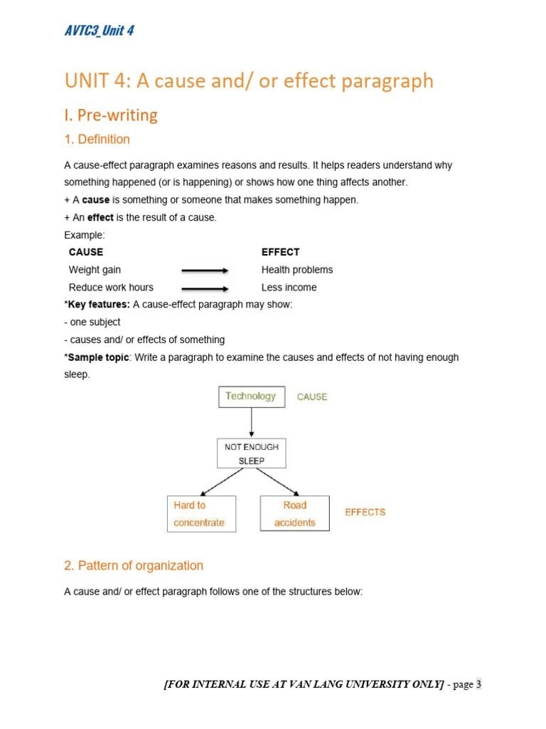 Cause and Effect Paragraph Guide | PDF | Sleep | Sleep Deprivation