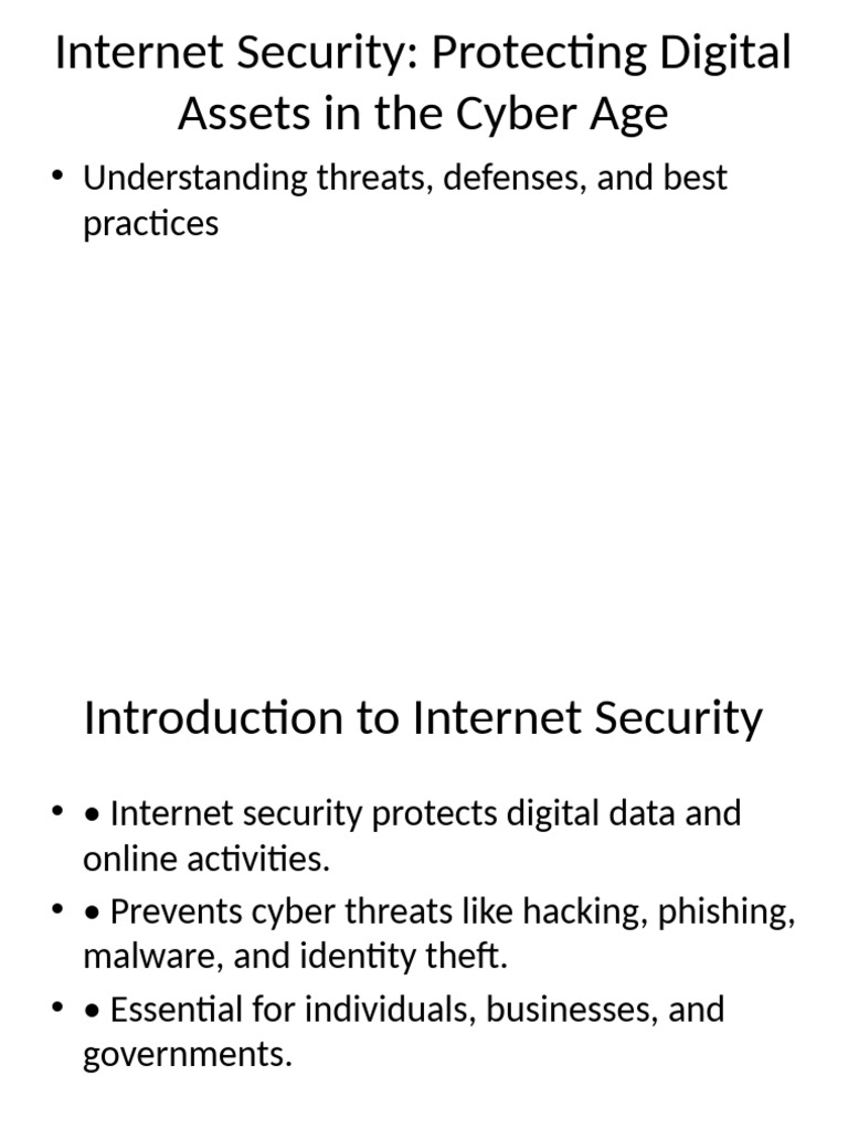 Internet Security: Key Threats & Solutions | PDF | Security | Computer ...