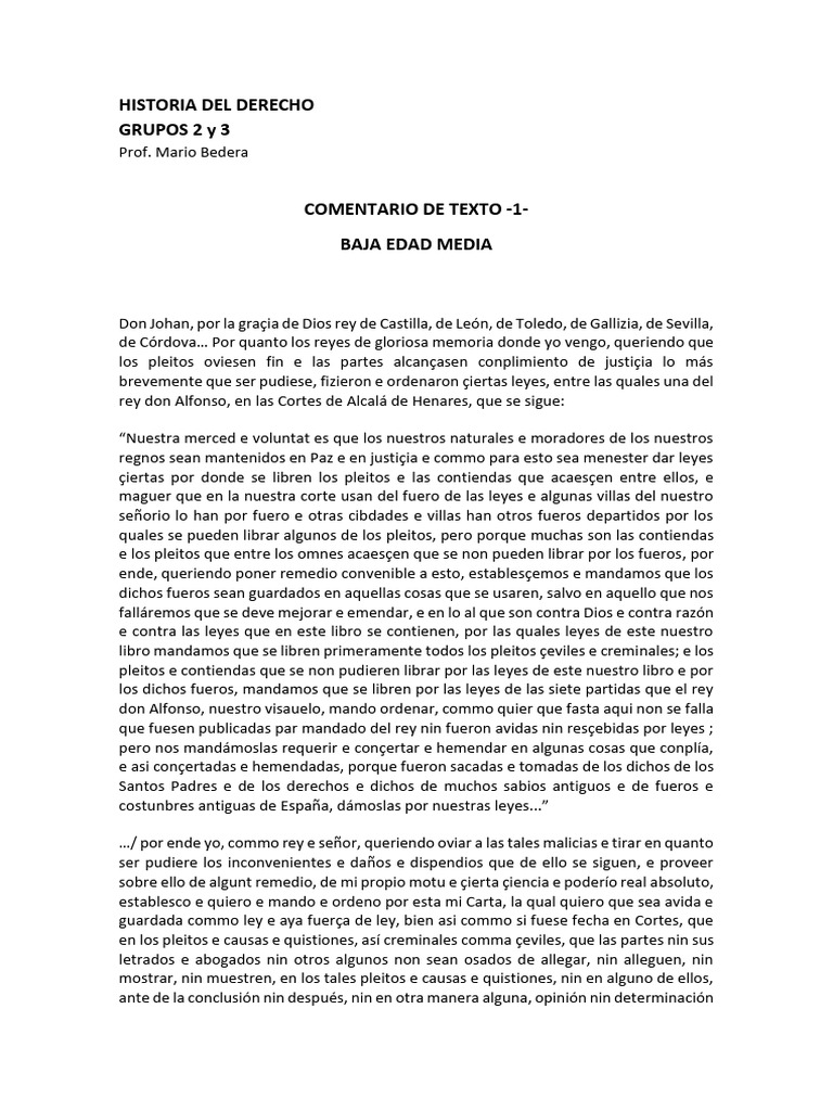 Historia del Derecho en la Baja Edad Media | PDF | Justicia | Crimen y ...