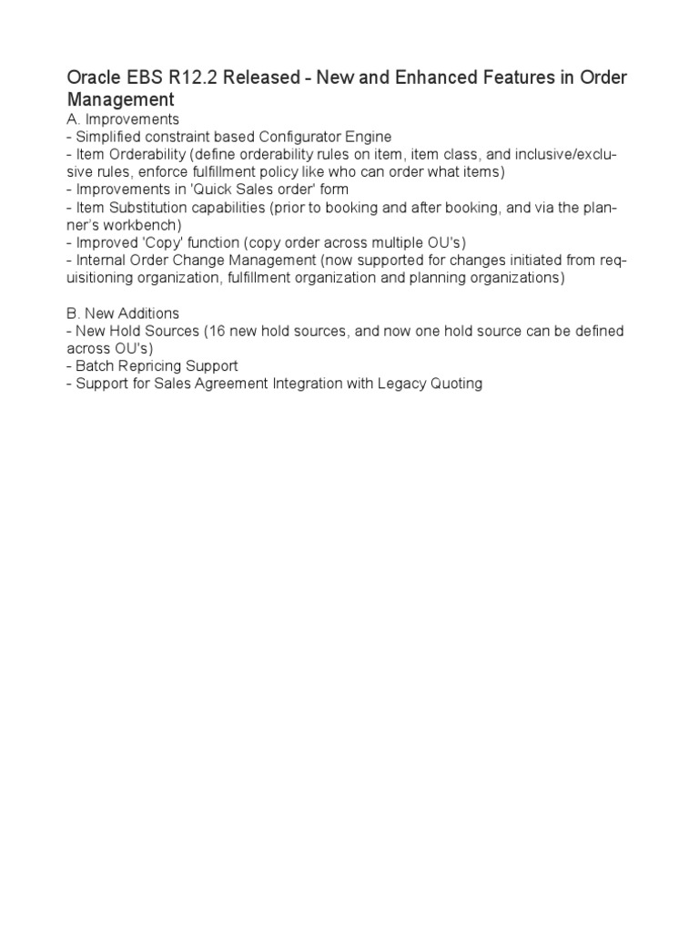 Oracle EBS R12.2 Released - New and Enhanced Features in Order ...