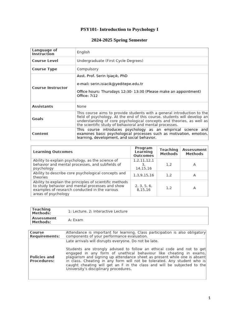 Intro to Psychology Course Overview | PDF | Psychology | Knowledge