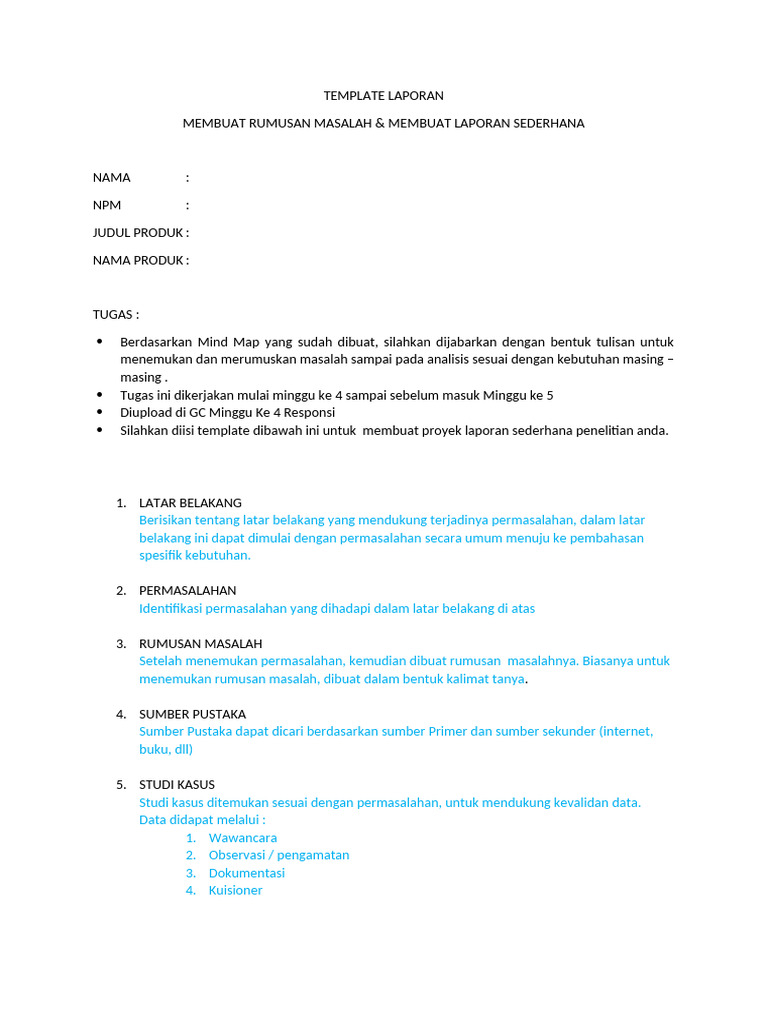 Laporan Sederhana Penelitian Produk | PDF