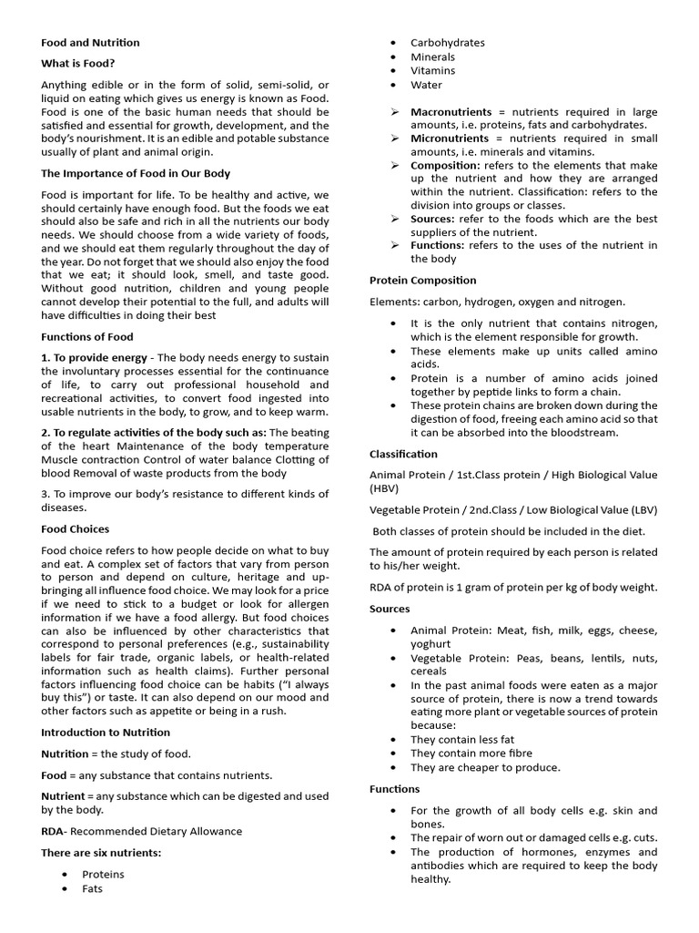 Understanding Food and Nutrition Basics | PDF | Foods | Carbohydrates