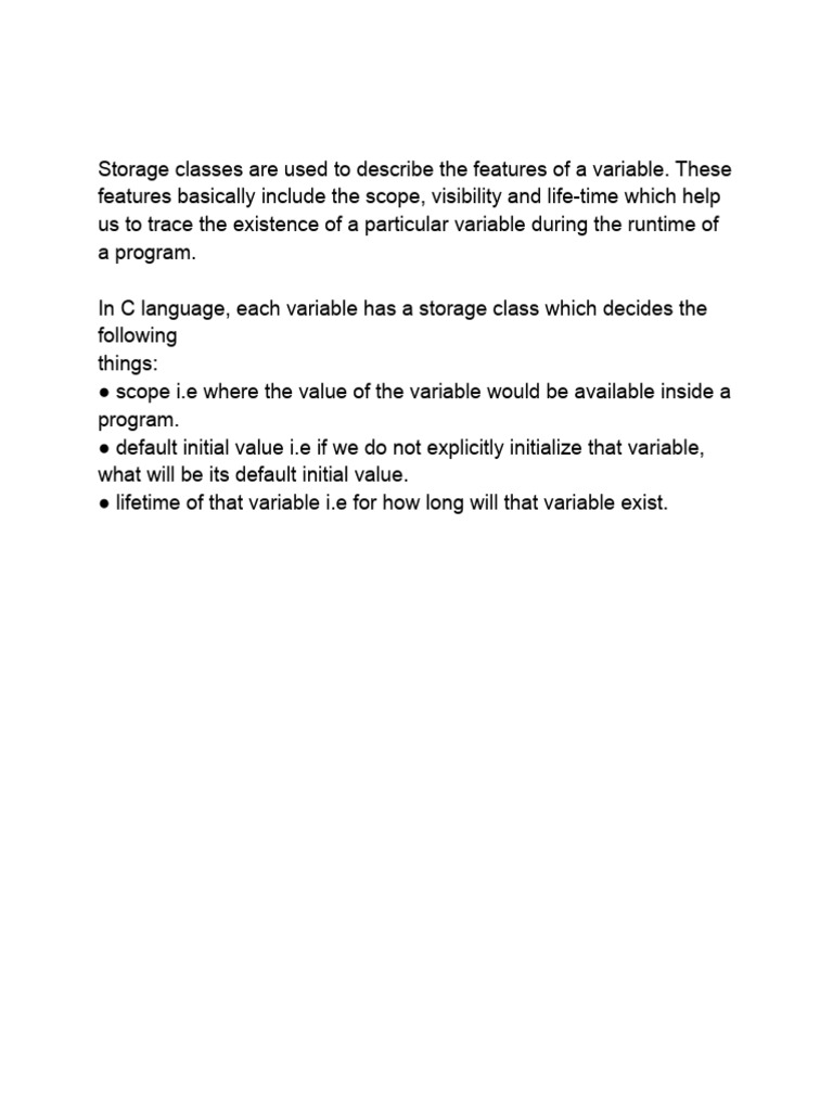 Understanding C Storage Classes | PDF