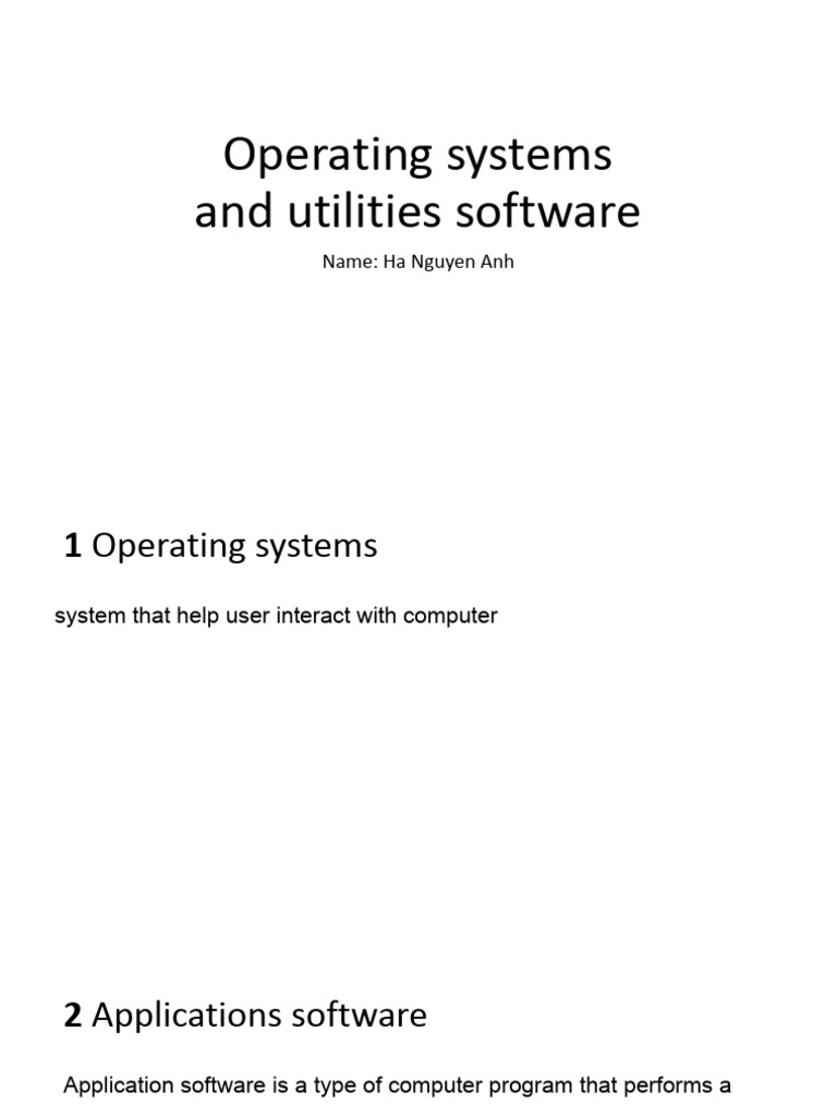 Overview of Operating Systems & Utilities | PDF