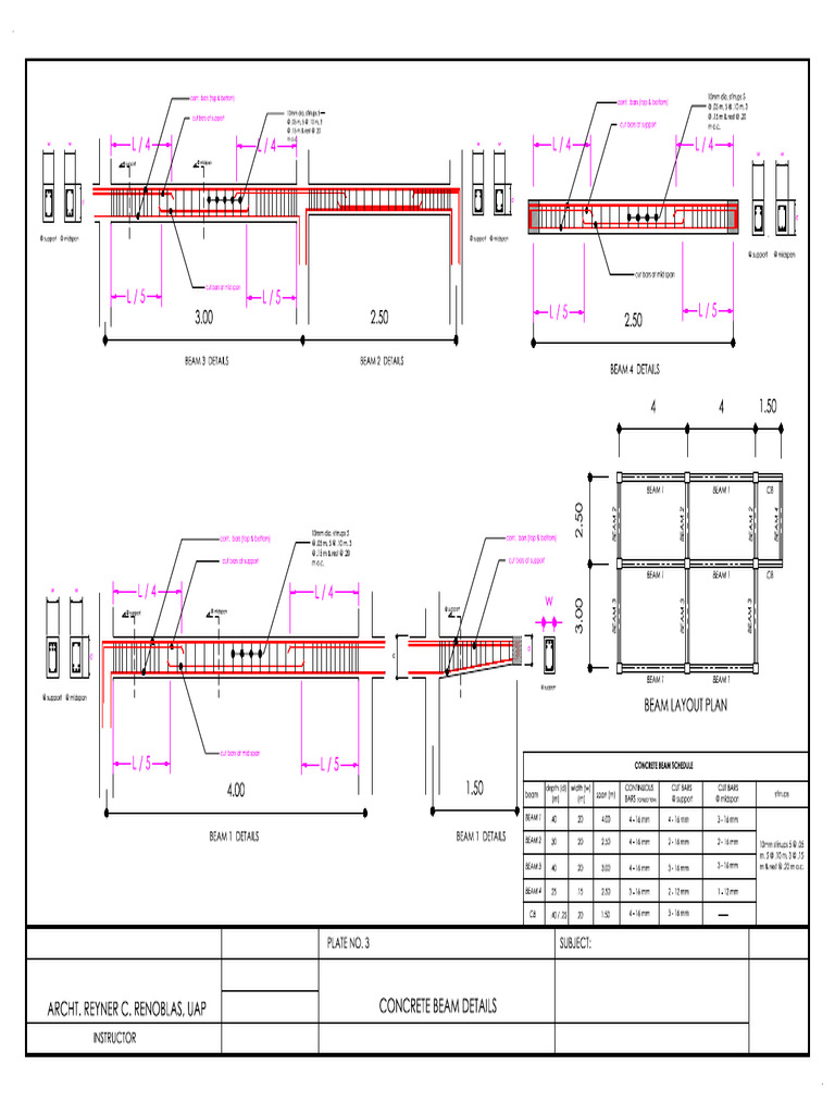 Concrete Beam Details 01 | PDF