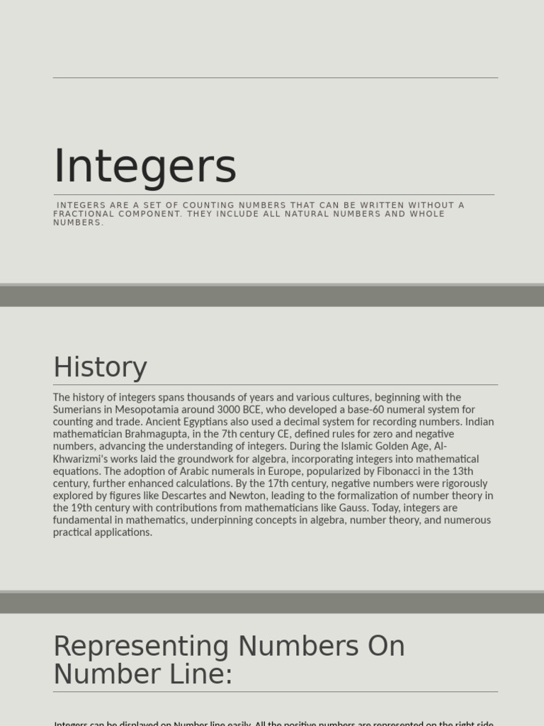 History of Integers Through Cultures | PDF