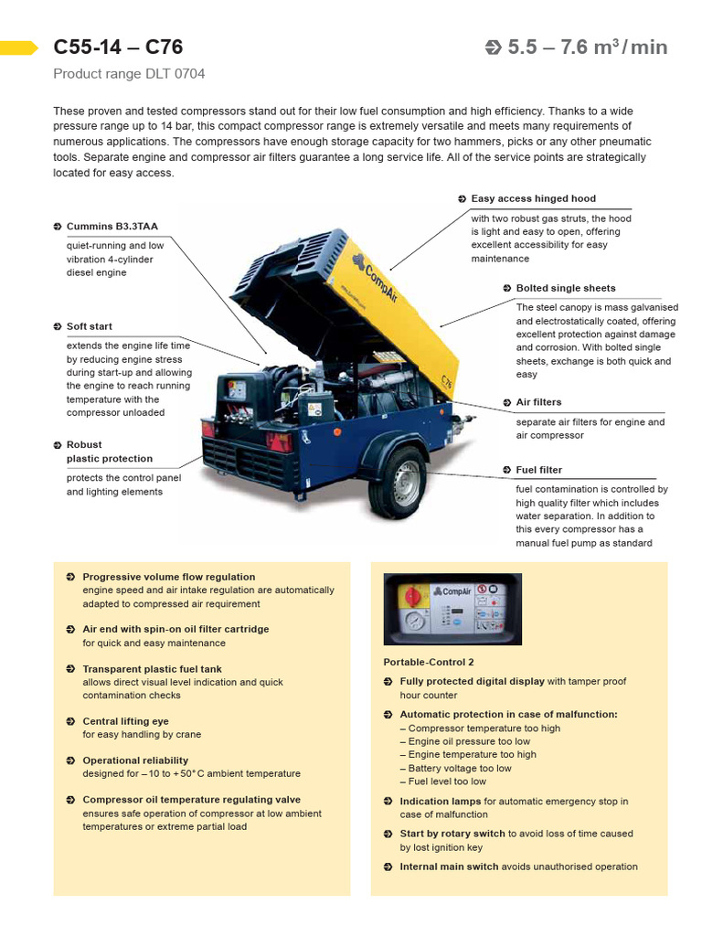 Portable Compressors C55-14 to C76 | PDF | Engines | Switch
