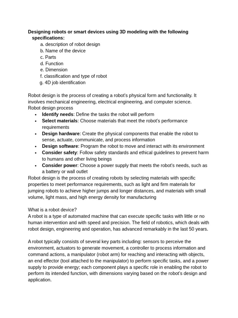 Designing-robots | PDF | Robot | Robotics