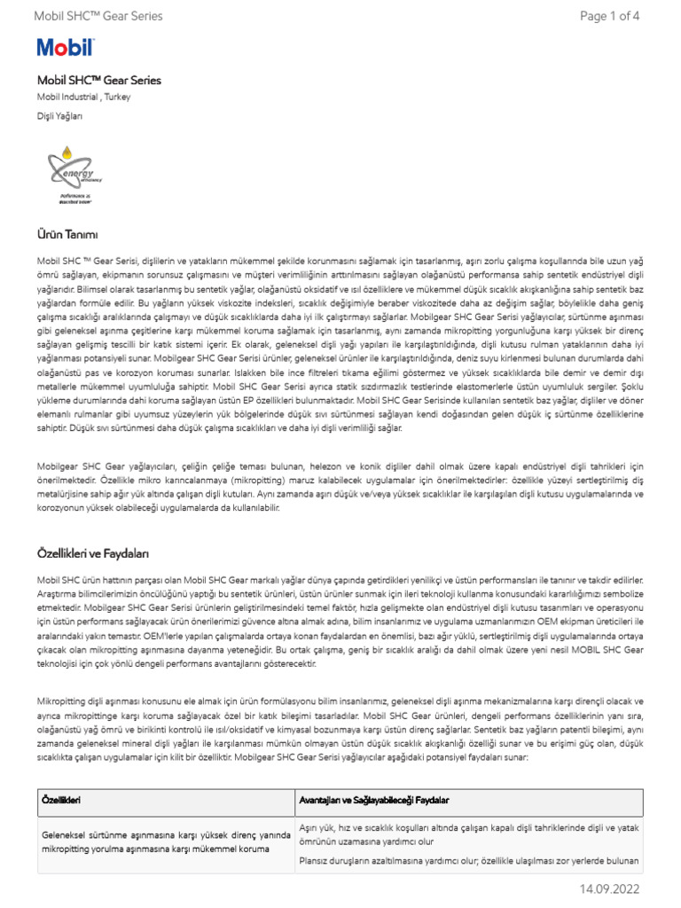 GL XX Mobil SHC Gear Series | PDF