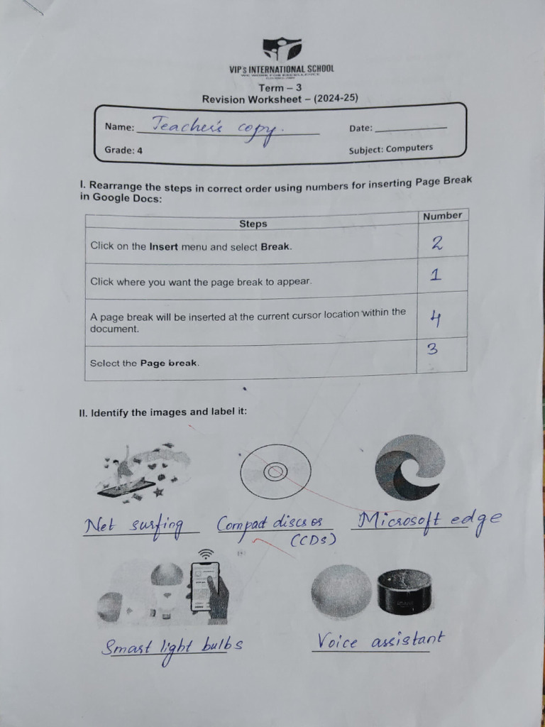 Google Docs & Slides Revision Worksheet | PDF | Computing | Software