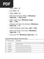 Turbo C++ Shortcuts | PDF | Keyboard Shortcut | Menu (Computing)