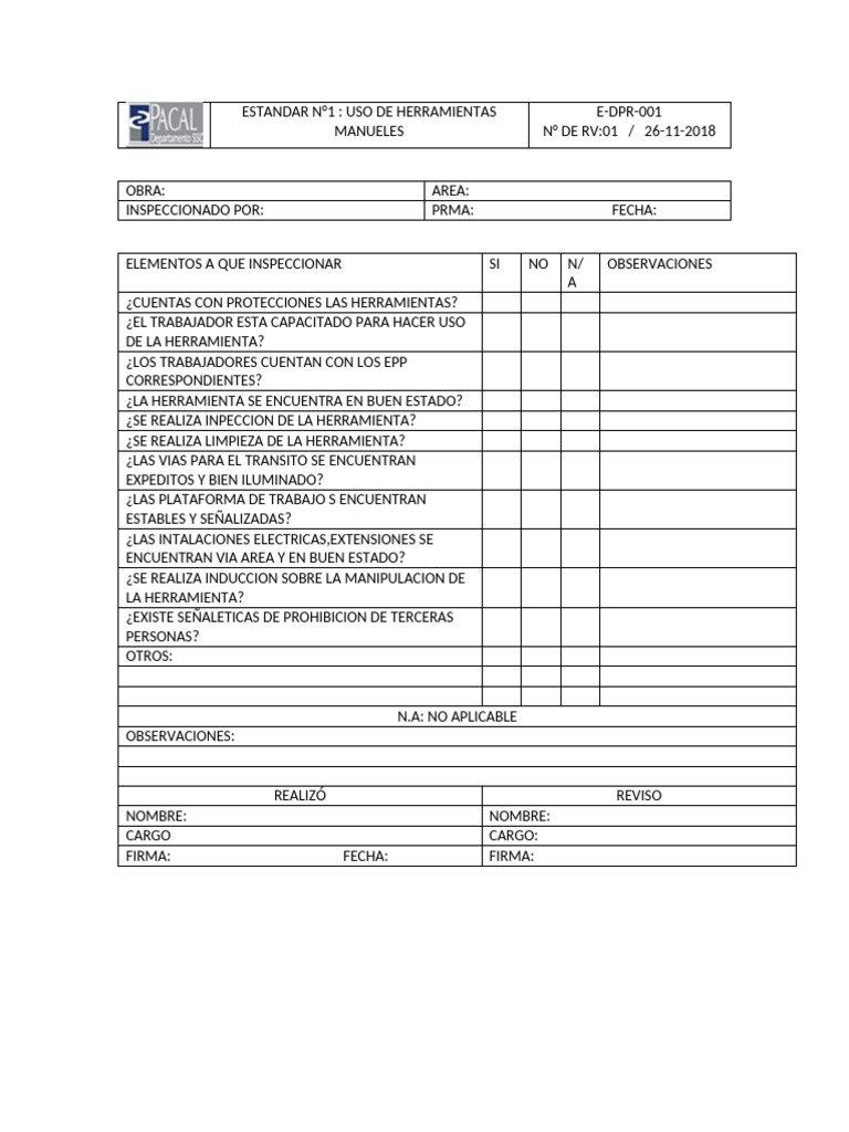 Check List Formato | PDF