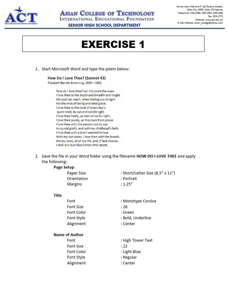 Exercise 1 | PDF