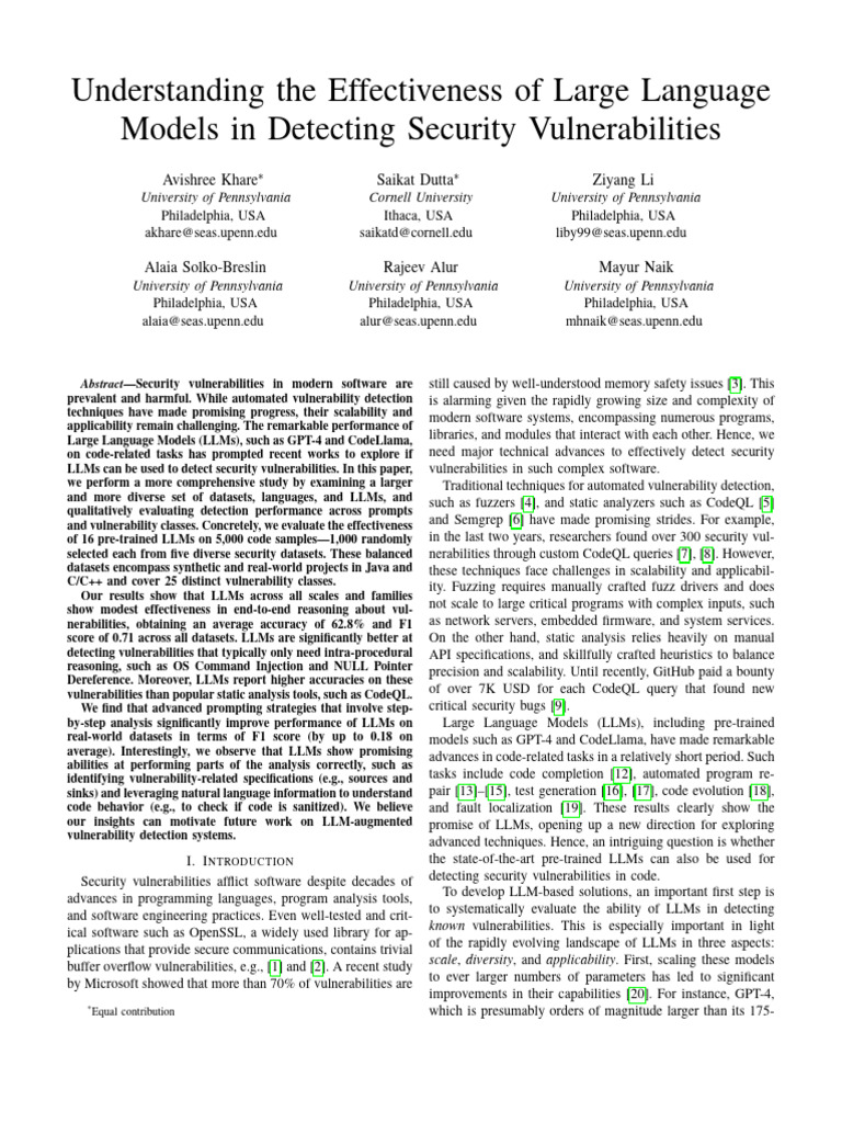 Understanding The Effectiveness of Large Language Models in Detecting ...