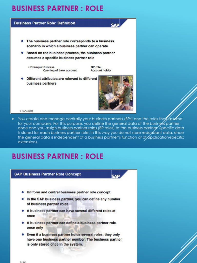 Managing Business Partner Roles in SAP | PDF | Prepaid Mobile Phone ...