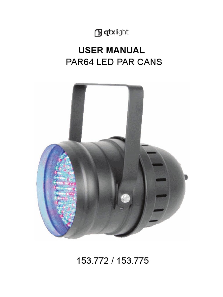 Led Par 64 Manual PDF Optics Light Emitting Diode