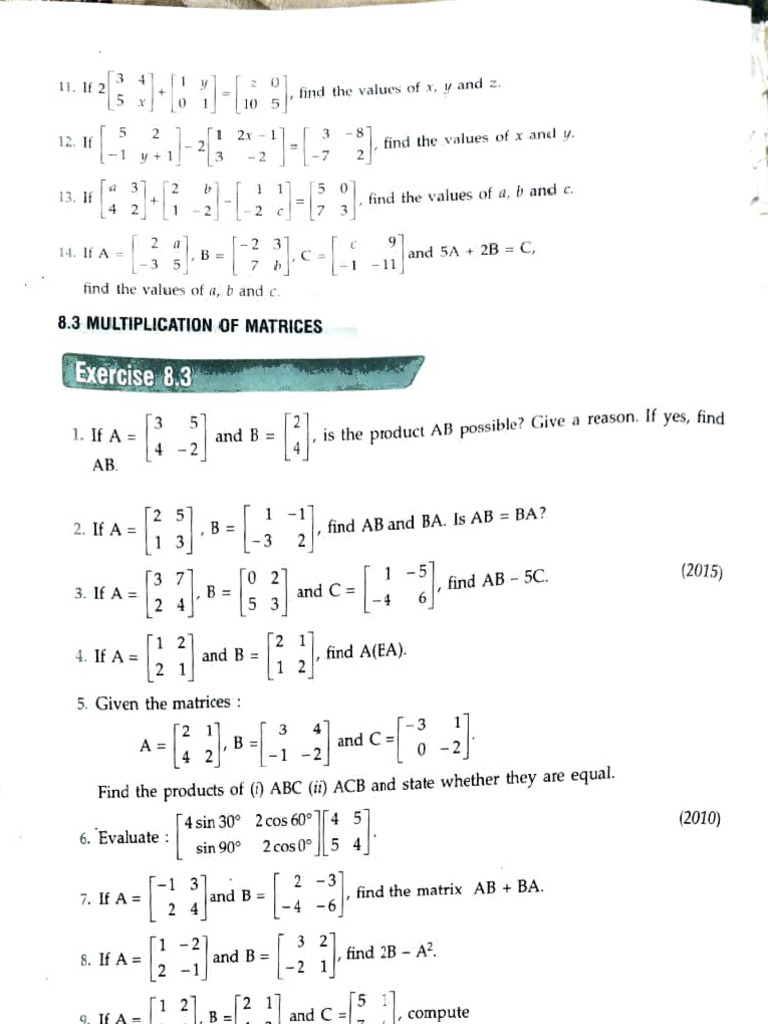 Matrix Operations and Solutions Guide | PDF | Matrix (Mathematics ...