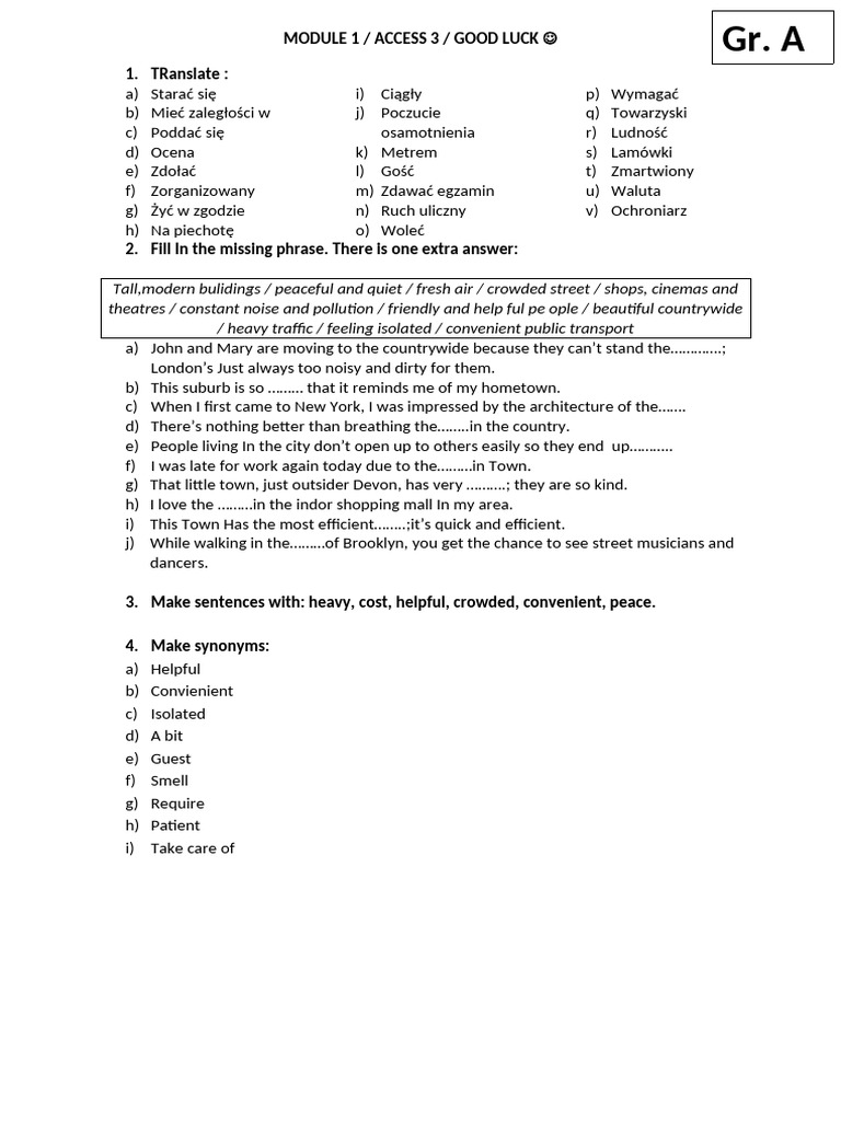 MODULE 1 access 3 test | PDF