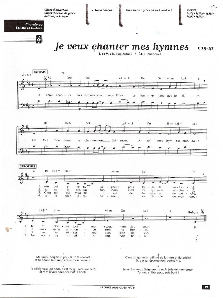 Je Veux Chanter Mes Hymnes Pdf