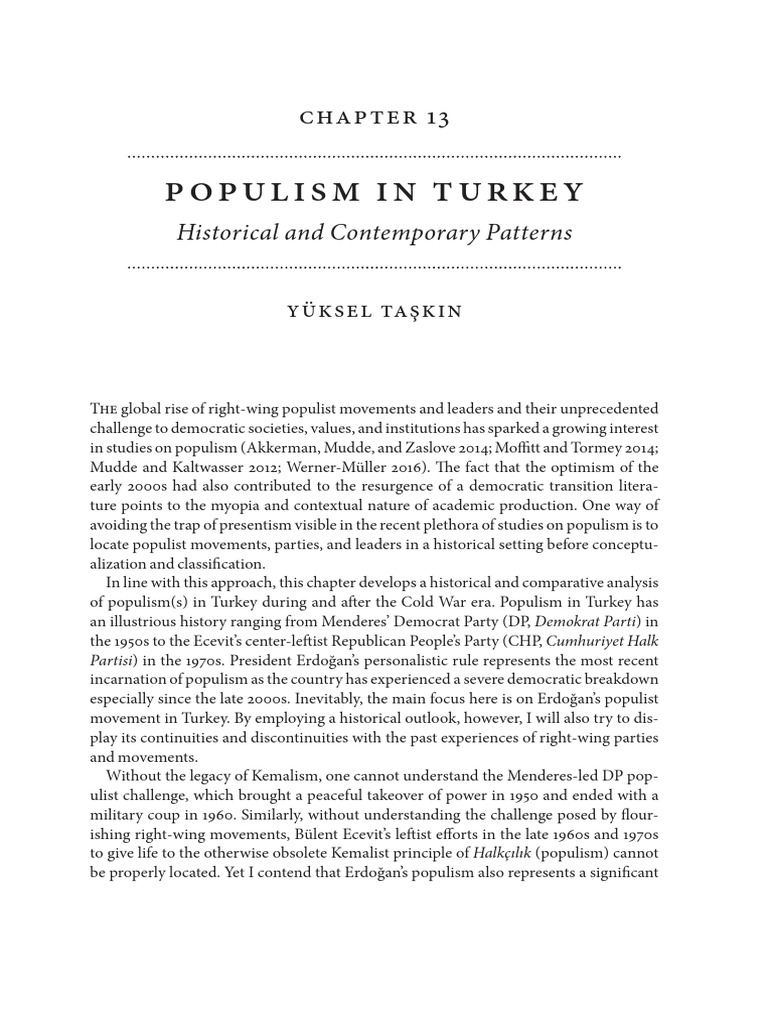 Populism in Turkey: Historical Insights | PDF | Populism | Justice And ...