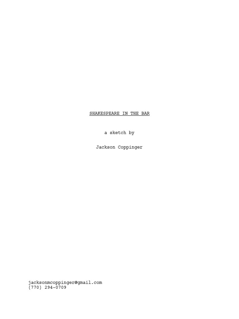 Shakespeare's Wingman in a Bar | PDF