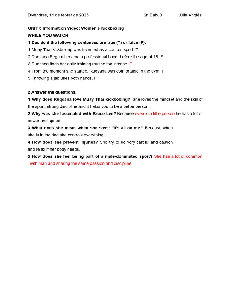 Editat - Women's Kickboxing | PDF