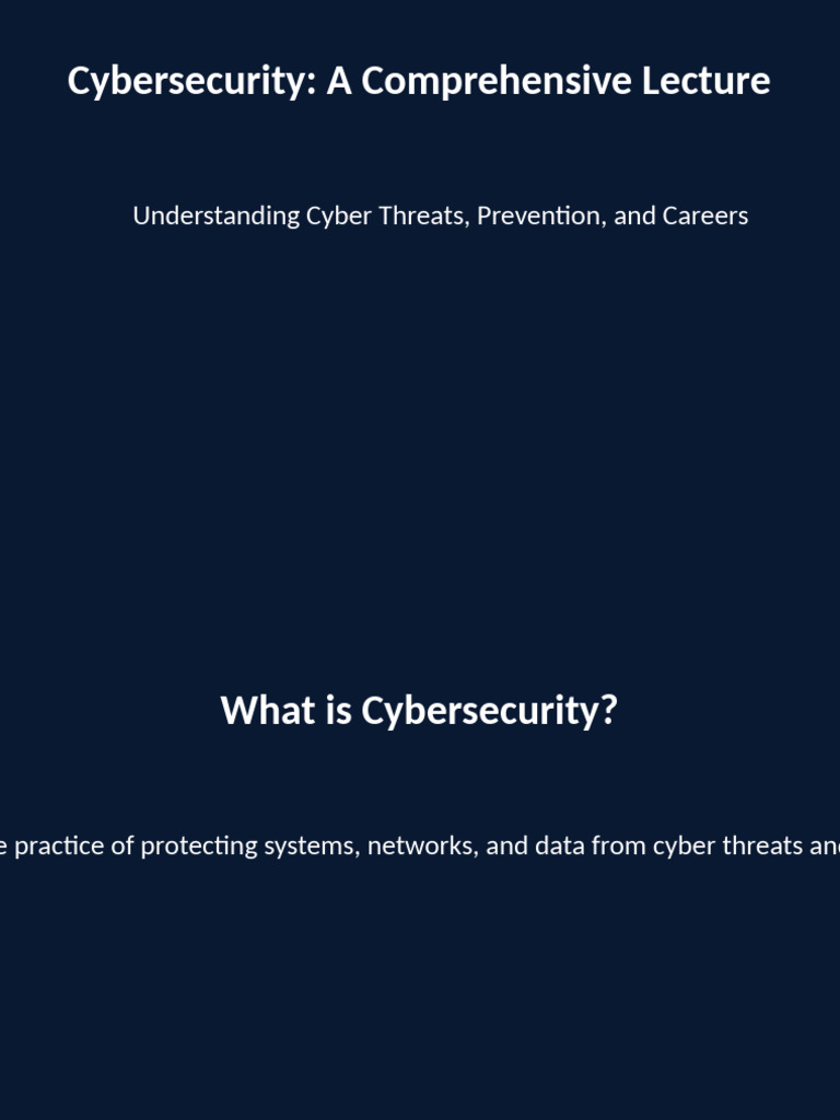 Cybersecurity Lecture Overview | PDF