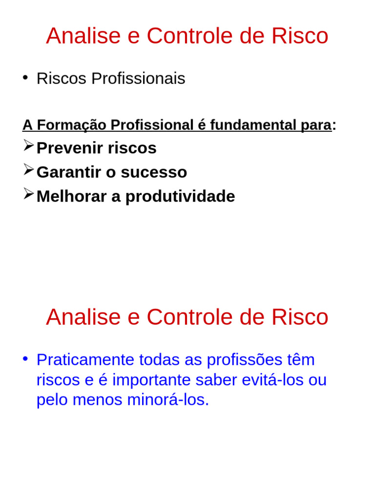 Analise e Controle de Risco | PDF