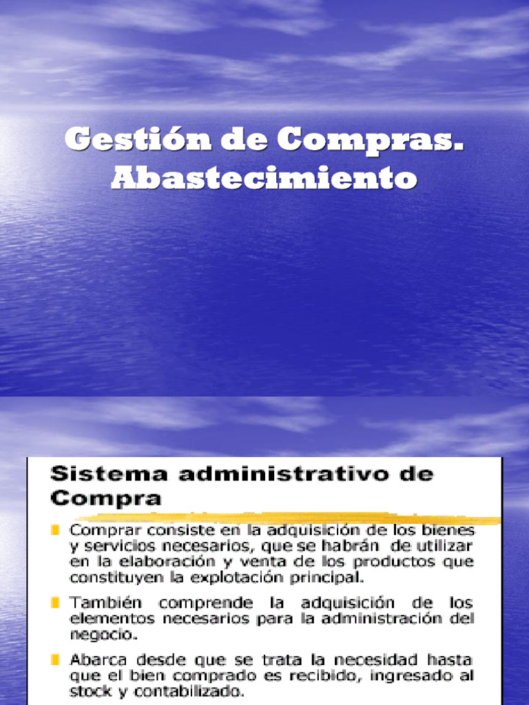 Gestión Eficiente de Compras y Abastecimiento | PDF | Calidad ...