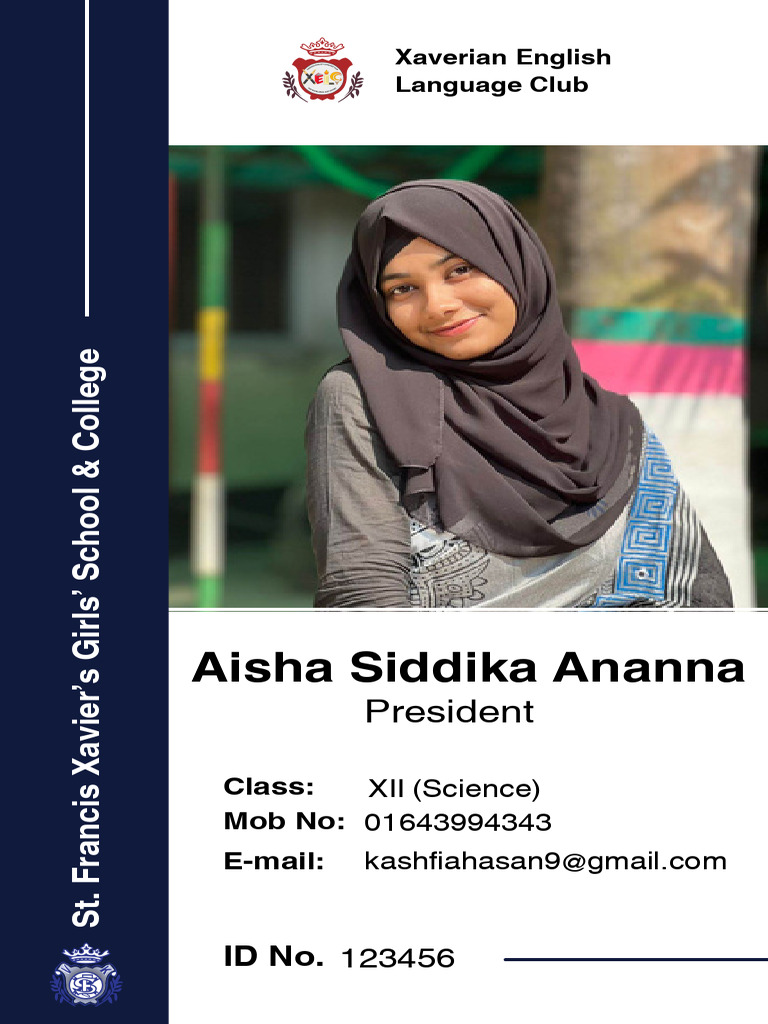 Xaverian English Language Club ID Card | PDF