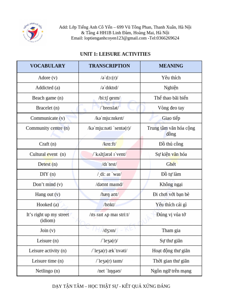 UNIT 1 - L P 8 - Teacher | PDF