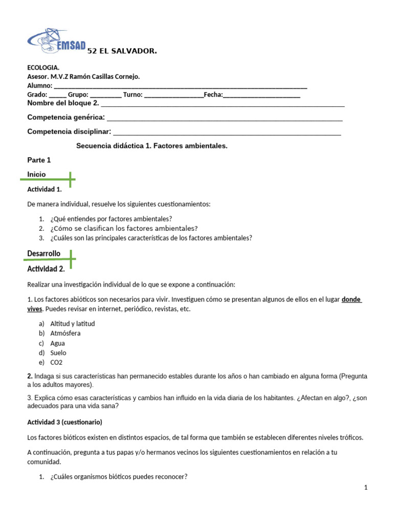Parte 1 | PDF | Entorno natural | Ecología
