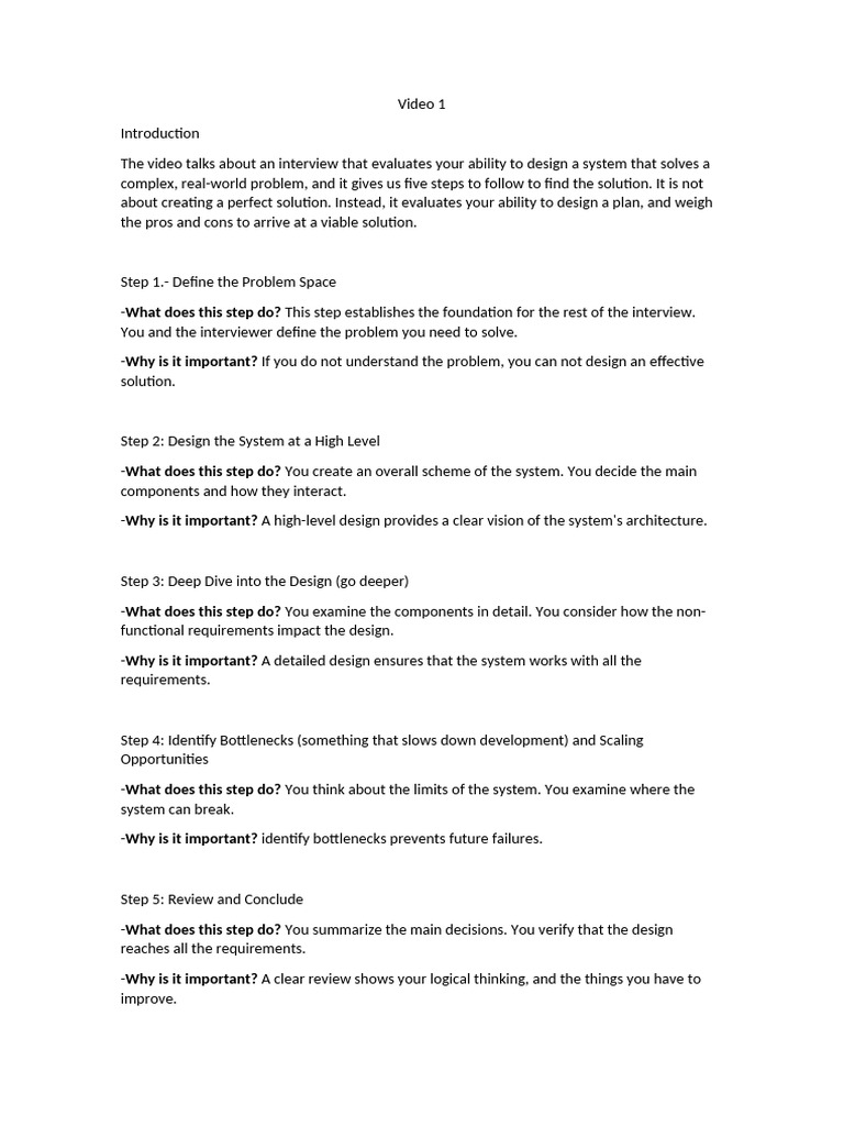 System Design Interview Steps Explained | PDF