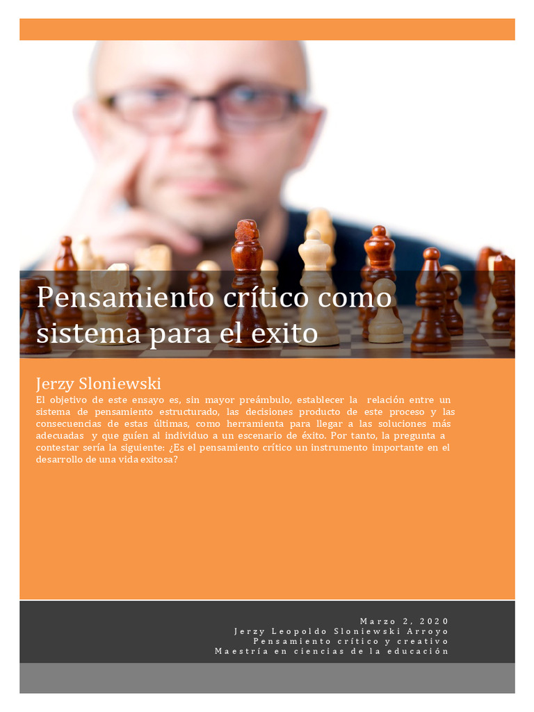 Pensamiento Crítico y Éxito Personal | PDF | Pensamiento | Pensamiento ...