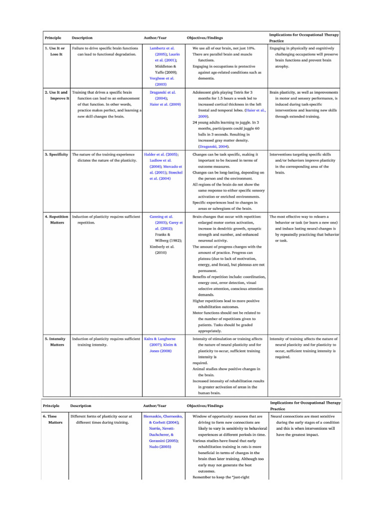 Principles of Neuroplasticity | PDF