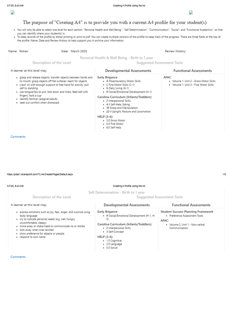 A4 Profile Creation for Students | PDF | Communication | Nonverbal ...